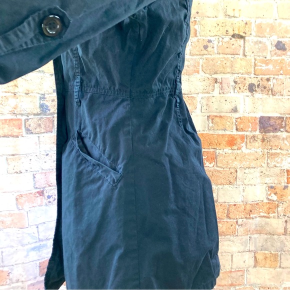 Miss LiLi Trench Coat Midi Black Sz Medium - Picture 6 of 14